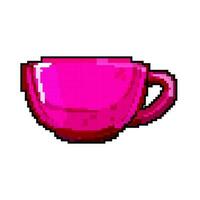 tea cup ceramic game pixel art vector illustration