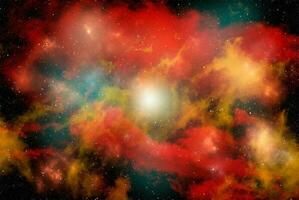 Space background with stardust and shining stars. Realistic cosmos and color nebula. Colorful galaxy. 3d illustration photo