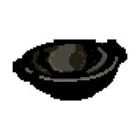 frying iron skillet game pixel art vector illustration