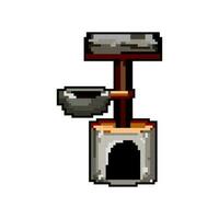 feline cat tree game pixel art vector illustration