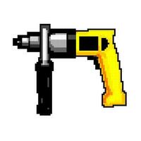 machine drill game pixel art vector illustration