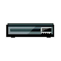 cd blu ray player game pixel art vector illustration