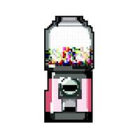 chewing bubblegum machine game pixel art vector illustration