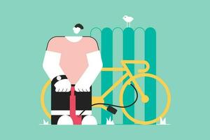 Cycling, repair, sport, activity, work concept vector