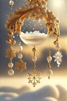 christmas ornament with ornaments hanging from it. . photo