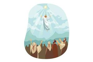 Ascension of Jesus Christ, Bible concept vector