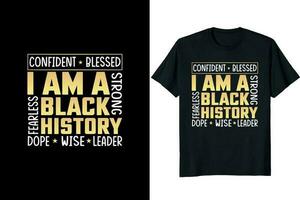 negro historia t camisa diseño vector