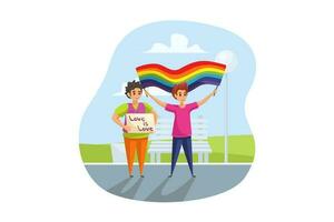 Activism, lgbt, parade concept vector