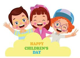 A poster for the children's day with the words happy children's day vector