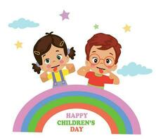 A poster for the children's day with the words happy children's day vector