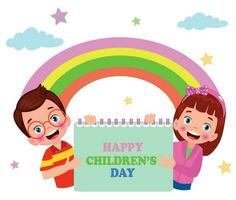 A poster for the children's day with the words happy children's day vector