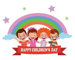 A poster for the children's day with the words happy children's day vector