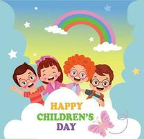 A poster for the children's day with the words happy children's day vector