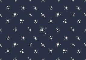 Seamless boho pattern with stars on a blue background for astrology. Magic cosmic sky, abstract esoteric ornament. Vector illustration.