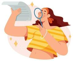 Woman with Magnifier vector