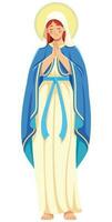 Virgen María Orando en blanco vector