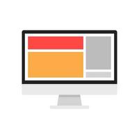 Desktop Monitor Task Screen Icon Isolated Vector Illustration