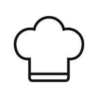 Chef Hat Outline Style Icon Isolated Vector Illustration