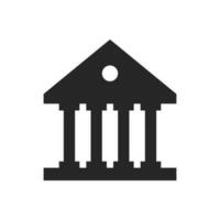 Flat Bank Building Isolated Vector Icon Illustration