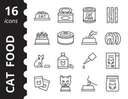 Icons set of cat food vector