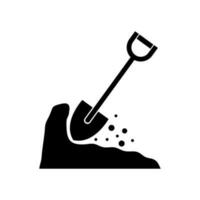 Shovel icon isolated on white background. Suitable for app, web and digital design. vector