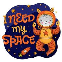 I need my space lettering phrase. Hand drawn baby space theme quote. vector