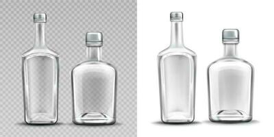 dos vacío vaso botellas para alcohol, whisky vector