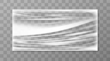 Stretched cellophane banner crumpl folded texture vector