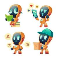 Chat bot ai robot set. Future marketing innovation vector