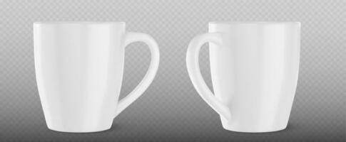 blanco taza Bosquejo plantilla, café jarra 3d vector