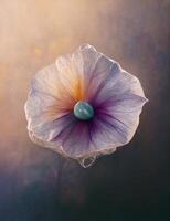 close up of a flower with a blurry background. . photo