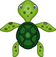 Cute baby turtle cartoon on white background vector