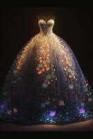 close up of a dress on a mannequin. . photo