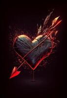 there is a heart with an arrow. . photo