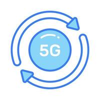 5g tecnología actualizar vector diseño en moderno estilo, fácil a utilizar icono