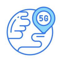 Grab this creatively designed 5G network location icon in trendy style, 5G technology vector