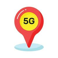Location pin with 5G network showing concept vector of 5G network location