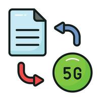 Beautifully designed vector of 5G network document in trendy style, editable icon