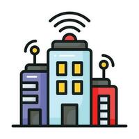 Grab this creatively designed smart city icon in trendy style, 5G technology vector
