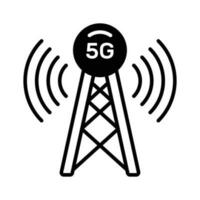 5g señal torre vector diseño en moderno estilo, fácil a utilizar icono