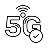 Creatively designed 5G network signals location icon in trendy style, 5G technology vector