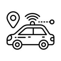 un icono de inteligente auto, Wifi conectado automóvil, ai automóvil tecnología vector