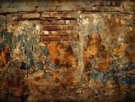 Old Rustic Cement VIntage bricks wall background wallpaper photo