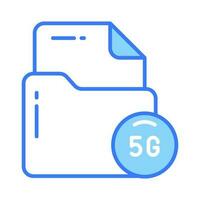 Carefully crafted vector of 5G technology folder, icon of 5G network