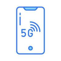 An icon of smartphone with 5G network technology in trendy style, ready to use vector