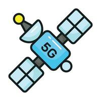 Space satellite vector design isolated on white background, 5G network technology icon