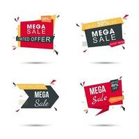 Sale Badge, Tag or Label, Sticker Set with Different Discount Offer on White Background. vector