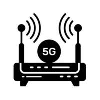 Wifi enrutador con 5g Internet señales denotando concepto icono de 5g Internet señales vector