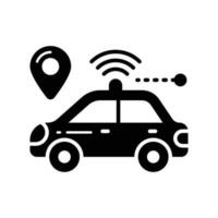 An icon of smart car, wifi connected automobile, ai automobile technology vector