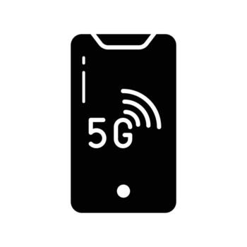An icon of smartphone with 5G network technology in trendy style, ready to use vector